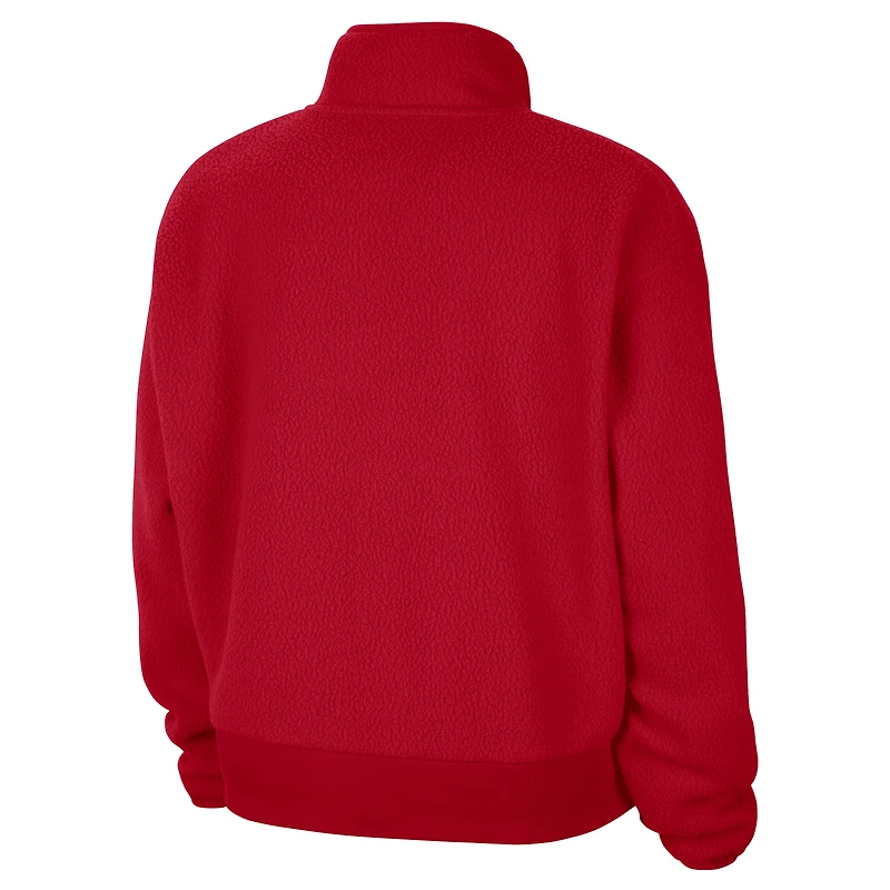 Women's Nike Red Georgia Bulldogs Fly Fleece Quarter-Zip Jacket