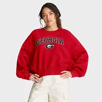Women's Nike Red Georgia Bulldogs Oversized Phoenix Arch Pullover Sweatshirt
