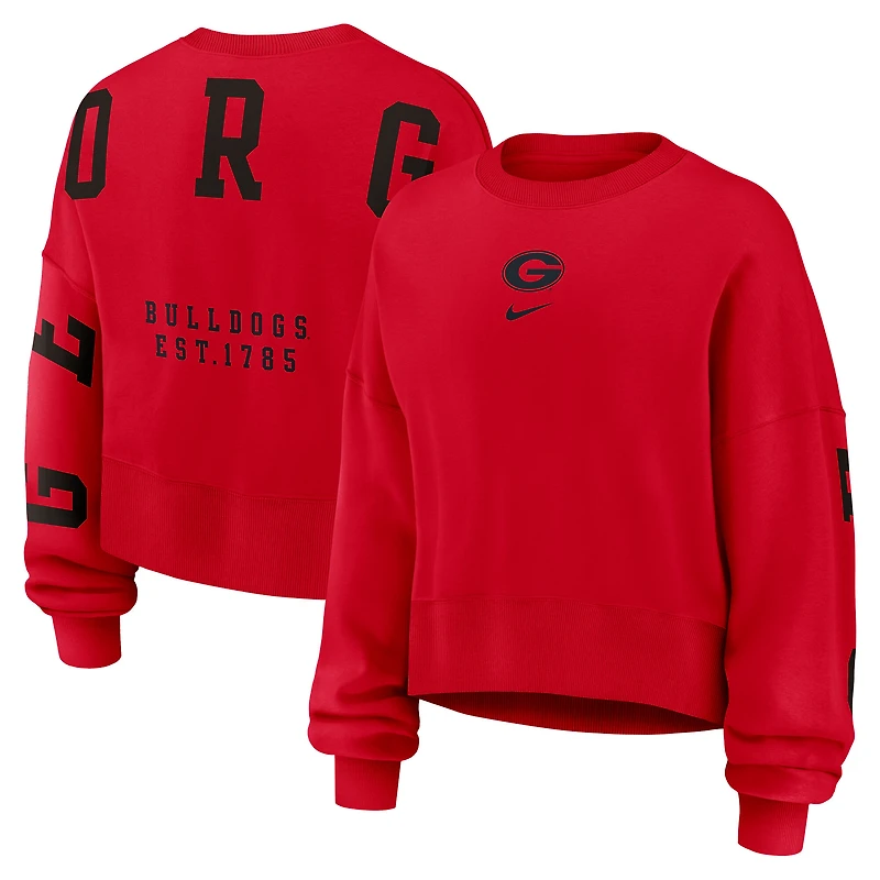 Sweat-shirt oversize Nike rouge Georgia Bulldogs Phoenix pour femme