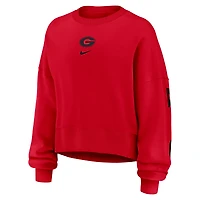 Women's Nike Red Georgia Bulldogs Oversized Phoenix Pullover Sweatshirt