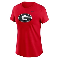 T-shirt Nike rouge Georgia Bulldogs Primetime Logo pour femme