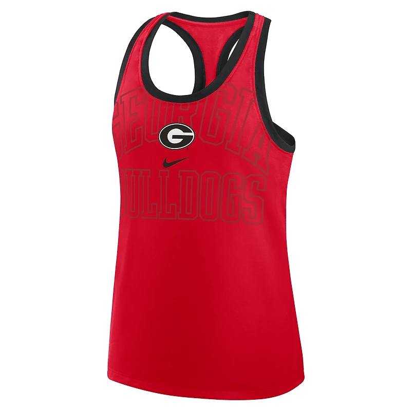 Women's Nike Red Georgia Bulldogs Primetime Tri-Blend Racerback Tank Top