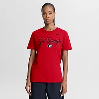 T-shirt Nike rouge pour femme avec logo Georgia Bulldogs et inscription Mantra