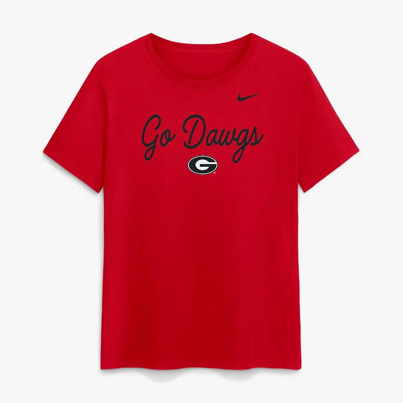 Women's Nike Red Georgia Bulldogs Script Mantra Logo T-Shirt