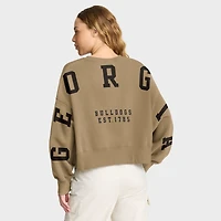 Women's Nike Tan Georgia Bulldogs Oversized Phoenix 2-Hit Pullover Sweatshirt