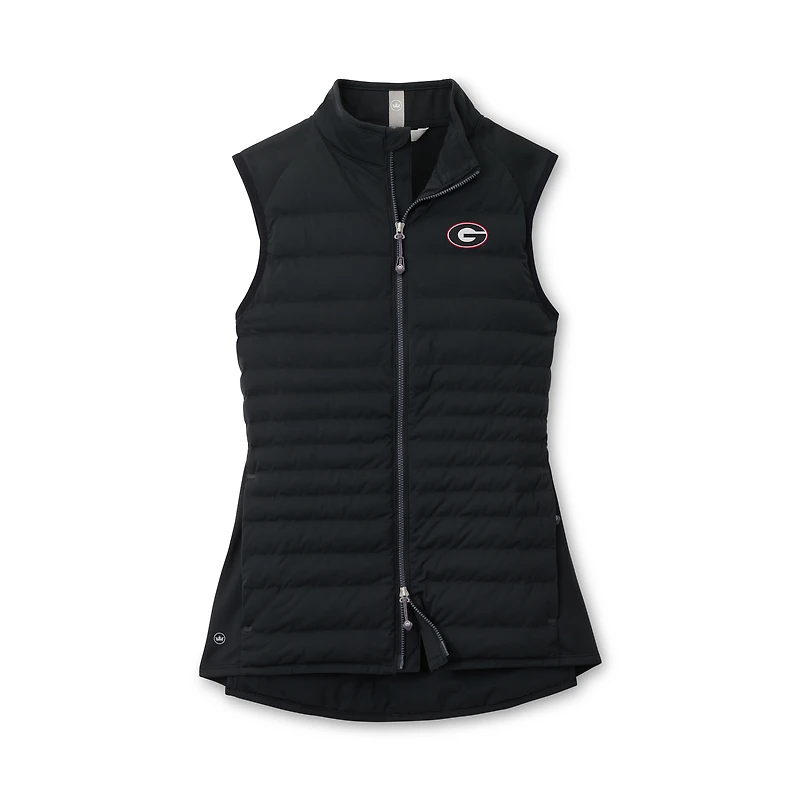Women's Peter Millar Black Georgia Bulldogs Fuse Hybrid Full-Zip Vest