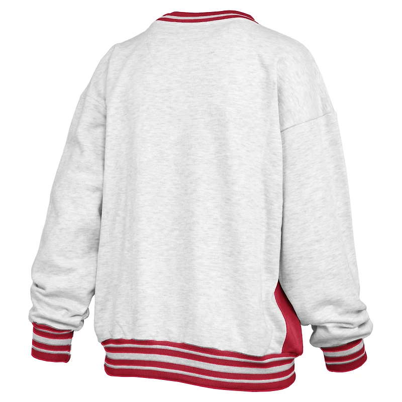 Sweat-shirt ras du cou gris chiné/rouge pour femme des Georgia Bulldogs Endzone