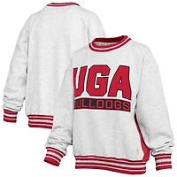 Sweat-shirt ras du cou gris chiné/rouge pour femme des Georgia Bulldogs Endzone