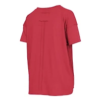 T-shirt oversize à coutures apparentes, rouge chiné, Georgia Bulldogs, avec inscription tourbillonnante et logo de l'équipe.