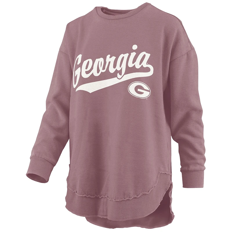Women's Pressbox Pink Georgia Bulldogs Poncho Fleece Pullover Sweatshirt