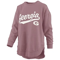 Women's Pressbox Pink Georgia Bulldogs Poncho Fleece Pullover Sweatshirt