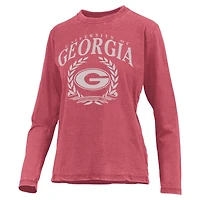 T-shirt à manches longues Pressbox Red Georgia Bulldogs Chandler Olive Leaf Arch pour femmes