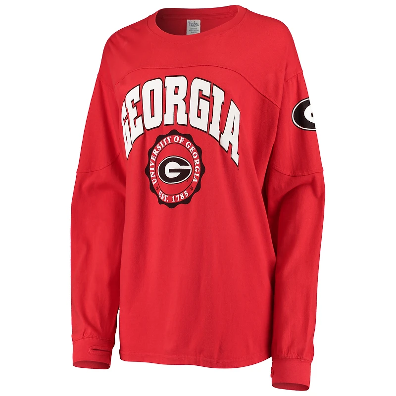 Women's Pressbox Red Georgia Bulldogs Edith Long Sleeve Oversized Top