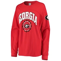 Women's Pressbox Red Georgia Bulldogs Edith Long Sleeve Oversized Top