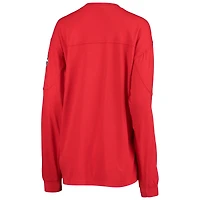 Haut à manches longues oversize Edith rouge Georgia Bulldogs pour femme, Pressbox