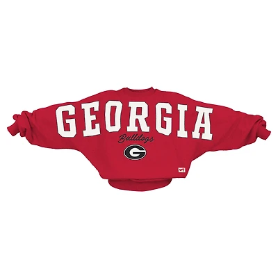 Sweat-shirt surdimensionné à col dolman Flannigan rouge pour femme des Georgia Bulldogs Pressbox