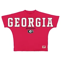 T-shirt oversize en flanelle rouge Pressbox Georgia Bulldogs pour femmes