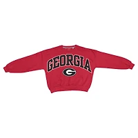 Women's Pressbox Red Georgia Bulldogs Oversized Janice Waist-Length Sweatshirt