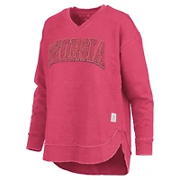 Women's Pressbox Red Georgia Bulldogs Westin Poncho V-Neck Pullover Sweatshirt