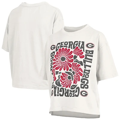 T-shirt oversize en jersey flammé blanc Pressbox Georgia Bulldogs Elena pour femme