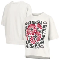 T-shirt oversize en jersey flammé blanc Pressbox Georgia Bulldogs Elena pour femme