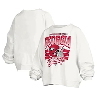 Sweat-shirt surdimensionné à logo rétro Janice des Georgia Bulldogs pour femme Pressbox White