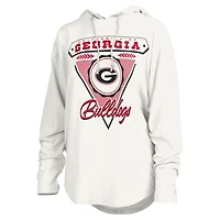 T-shirt à capuche blanc manches longues Pressbox pour femmes des Bulldogs de Géorgie San Bruno