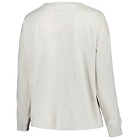 Women's Profile Oatmeal Georgia Bulldogs Plus Distressed Arch Over Logo Neutral Boxy Pullover Sweatshirt