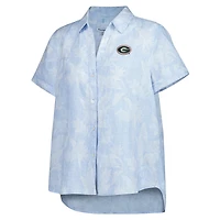 Women's Tommy Bahama Light Blue Georgia Bulldogs Legacy Leaves Camp Button-Up Shirt