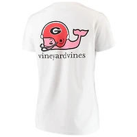 T-shirt à poche pour femme Vineyard Vines Georgia Bulldogs blanc