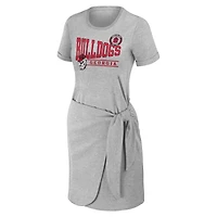 Women's WEAR by Erin Andrews Heather Gray Georgia Bulldogs Knotted T-Shirt Dress