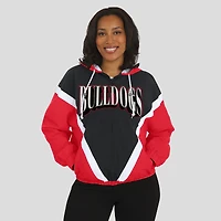 Women's WEAR by Erin Andrews Red/Black Georgia Bulldogs Colorblock Full-Zip Hoodie Windbreaker Jacket