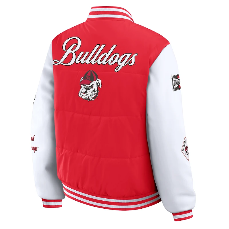 Women's WEAR by Erin Andrews  Red Georgia Bulldogs Varsity Puffer Jacket