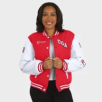 Women's WEAR by Erin Andrews  Red Georgia Bulldogs Varsity Puffer Jacket