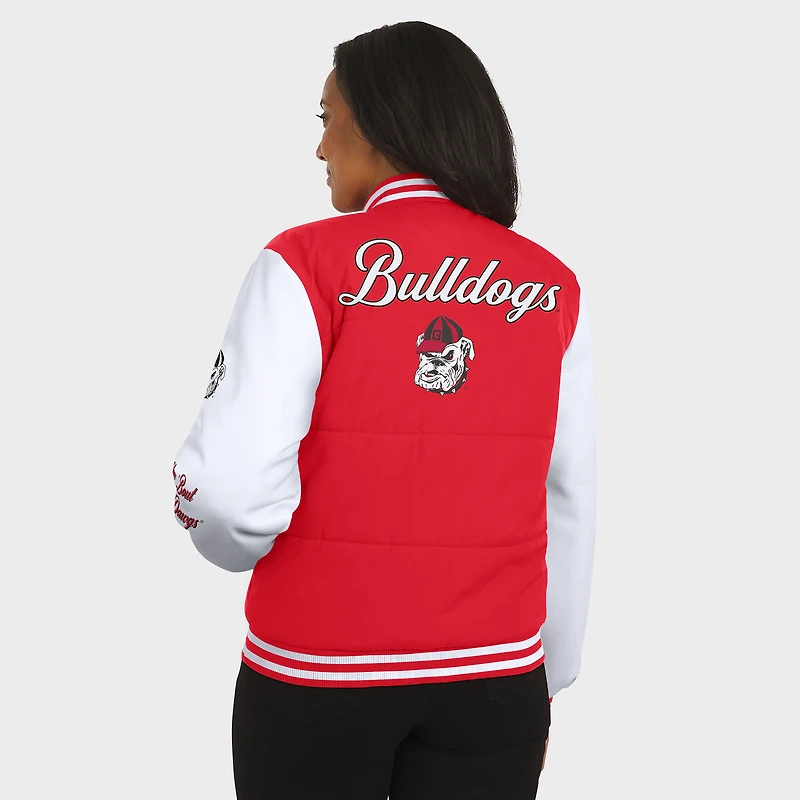 Women's WEAR by Erin Andrews  Red Georgia Bulldogs Varsity Puffer Jacket