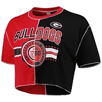 T-shirt court à blocs de couleurs Georgia Bulldogs ZooZatz pour femme, rouge/noir