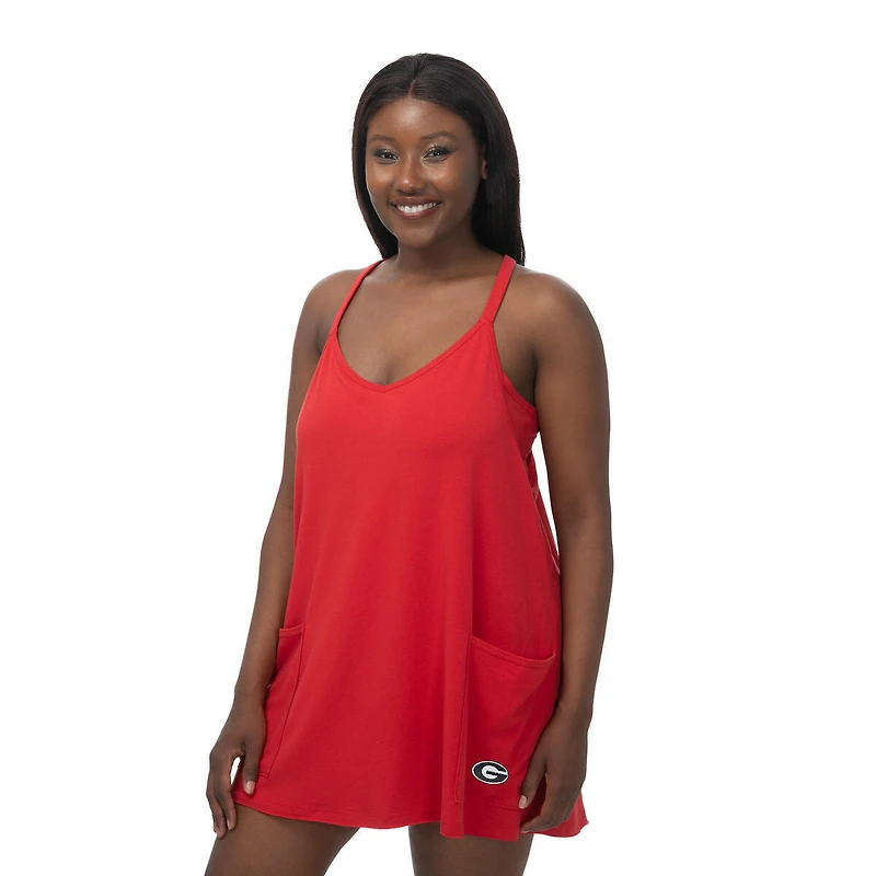 Robe-short à poches ZooZatz Tan Georgia Bulldogs Active pour femme