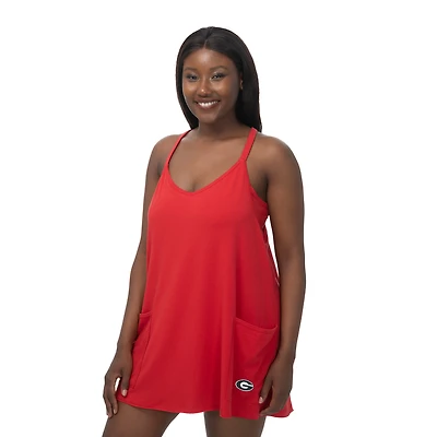 Robe-short à poches ZooZatz Red Georgia Bulldogs Active pour femme