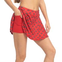 Jupe-short fluide à imprimé intégral ZooZatz Red Georgia Bulldogs pour femme