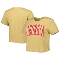 Women's ZooZatz Tan Georgia Bulldogs Core Fashion Cropped T-Shirt