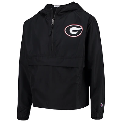 Coupe-vent Champion Georgia Bulldogs Pack & Go pour jeune, noir