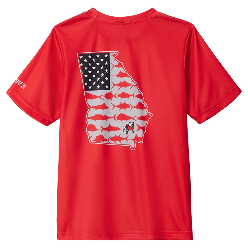T-shirt Omni-Shade Terminal Tackle rouge Columbia Georgia Bulldogs pour jeunes