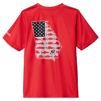 T-shirt Omni-Shade Terminal Tackle rouge Columbia Georgia Bulldogs pour jeunes
