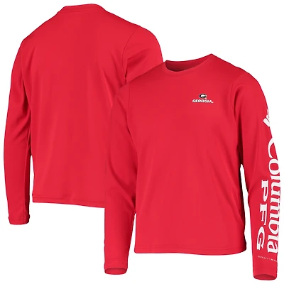 T-shirt à manches longues Omni-Shade PFG Terminal Tackle rouge pour jeunes Georgia Bulldogs