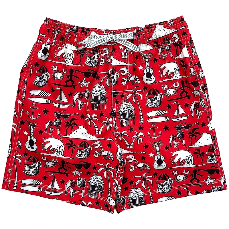 Maillot de bain Luau pour jeunes Wes & Willy Red Georgia Bulldogs