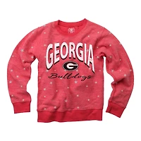 Sweat-shirt à enfiler en molleton raglan étoiles inversées Shimmer Star Red Georgia Bulldogs pour jeunes Wes & Willy