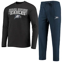 Men's Concepts Sport Navy/Heathered Charcoal Georgia Southern Eagles Meter Long Sleeve Top & Pants Sleep Set