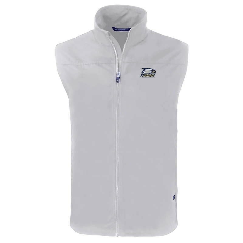 Men's Cutter & Buck  Gray Georgia Southern Eagles Big Tall Charter Eco Full-Zip Vest