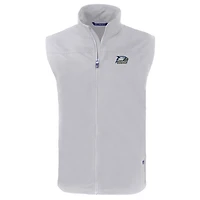 Men's Cutter & Buck  Gray Georgia Southern Eagles Big Tall Charter Eco Full-Zip Vest