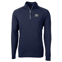 Men's Cutter & Buck Navy Georgia Southern Eagles Big Tall Adapt Eco Knit Quarter-Zip Pullover Jacket